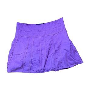 prAna Women's Erin Lightweight Raw Edges Lined Cotton Skirt Purple Sz 10